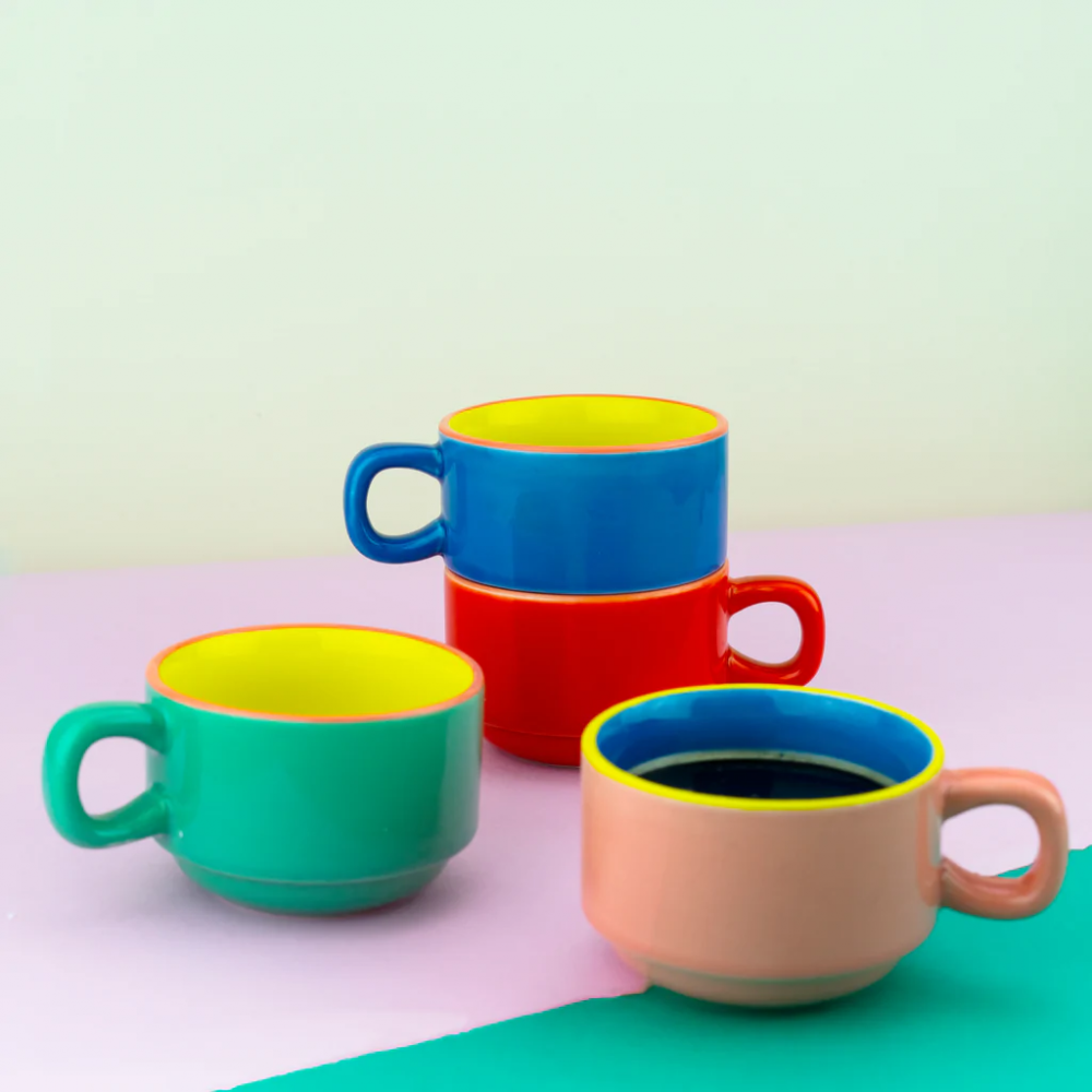 Tazas de Café Set de 4 Colores ☕🌈