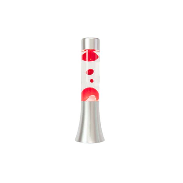 Lámpara de lava roja de 30 cm con base plateada y líquido transparente: Relajación y Originalidad en tu Hogar